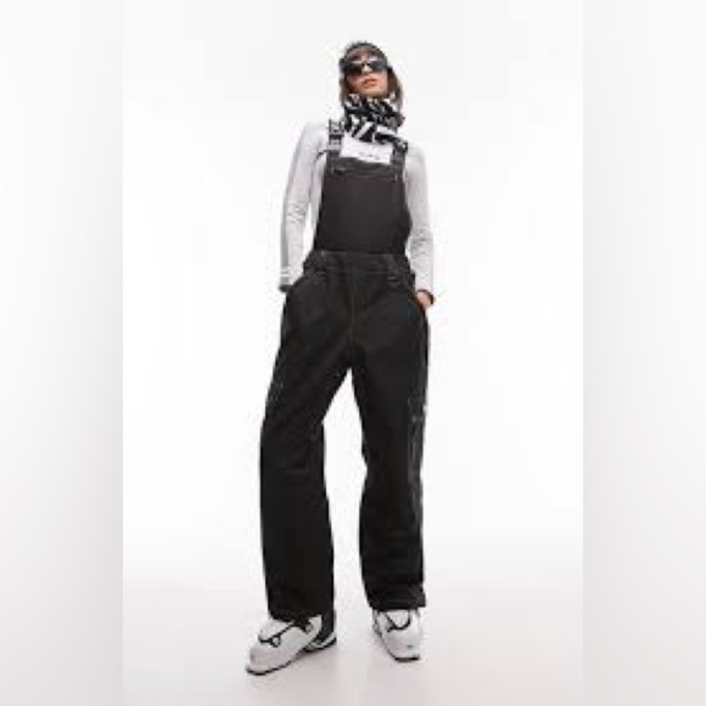 Topshop Sno Straight Leg Ski Bibs Black, UNISEX Size 8 US, $219